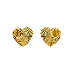 22K Gold Raindow 3D Heart Earrings