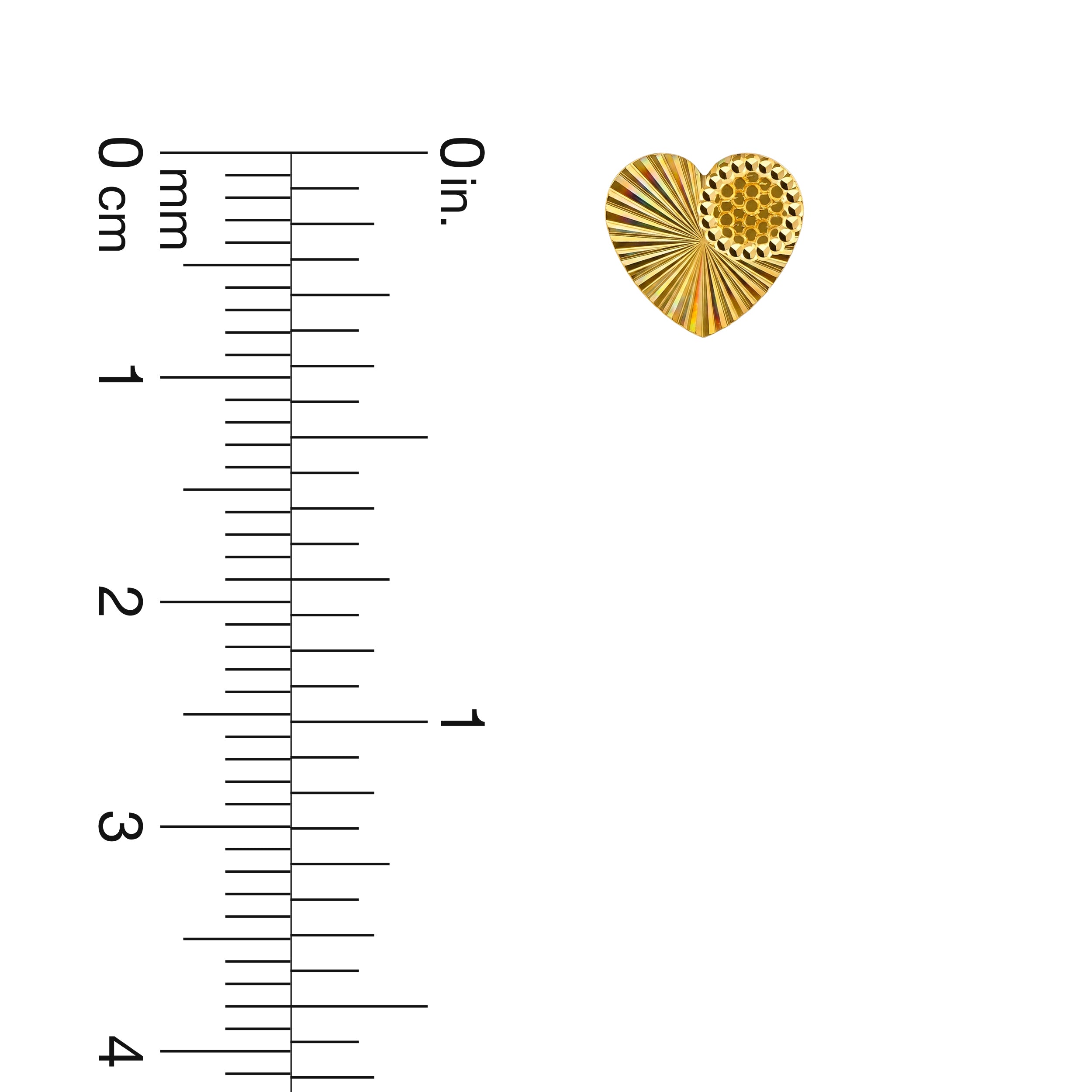 22K Gold Raindow 3D Heart Earrings