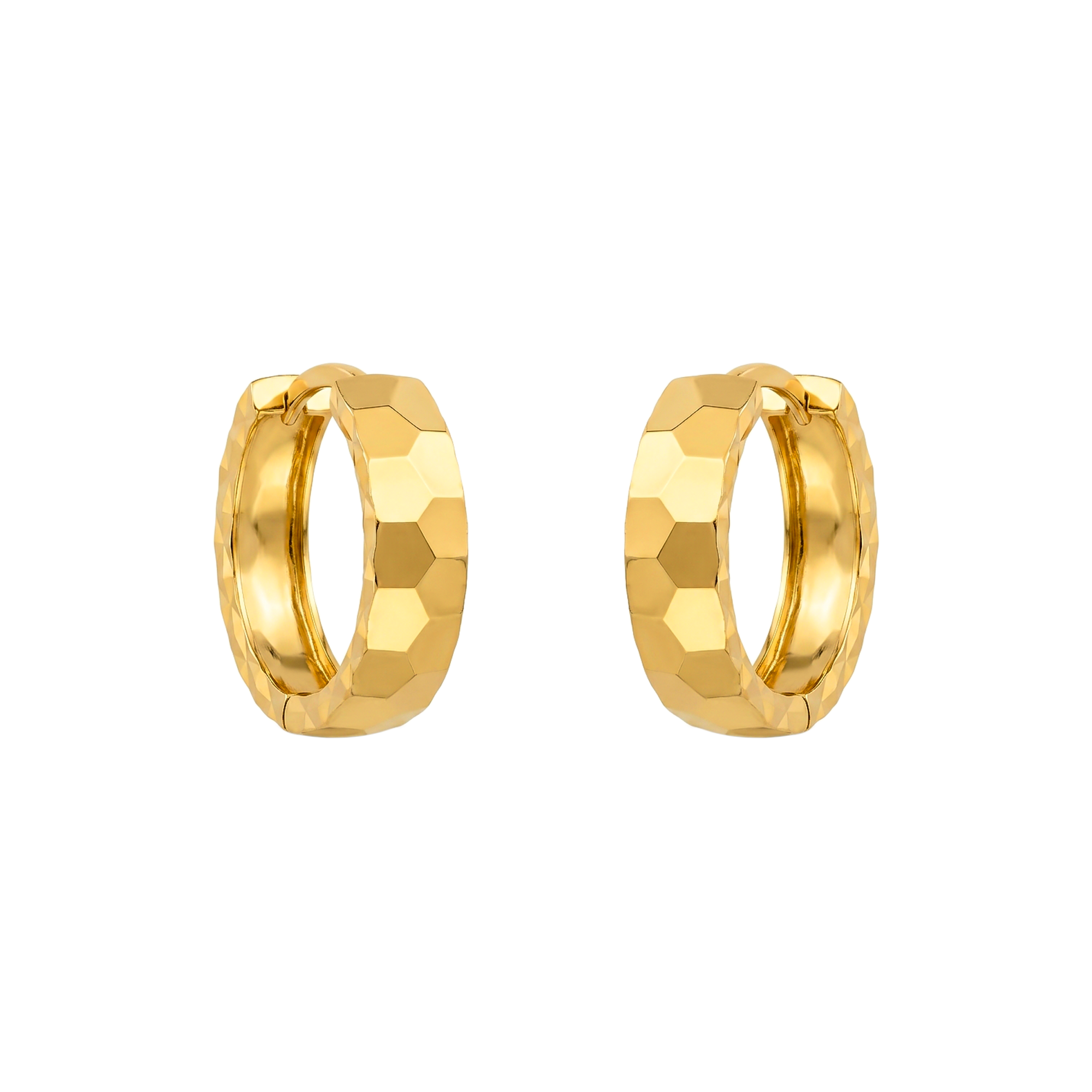 22K Gold Gilded Facet Hoop Earrings