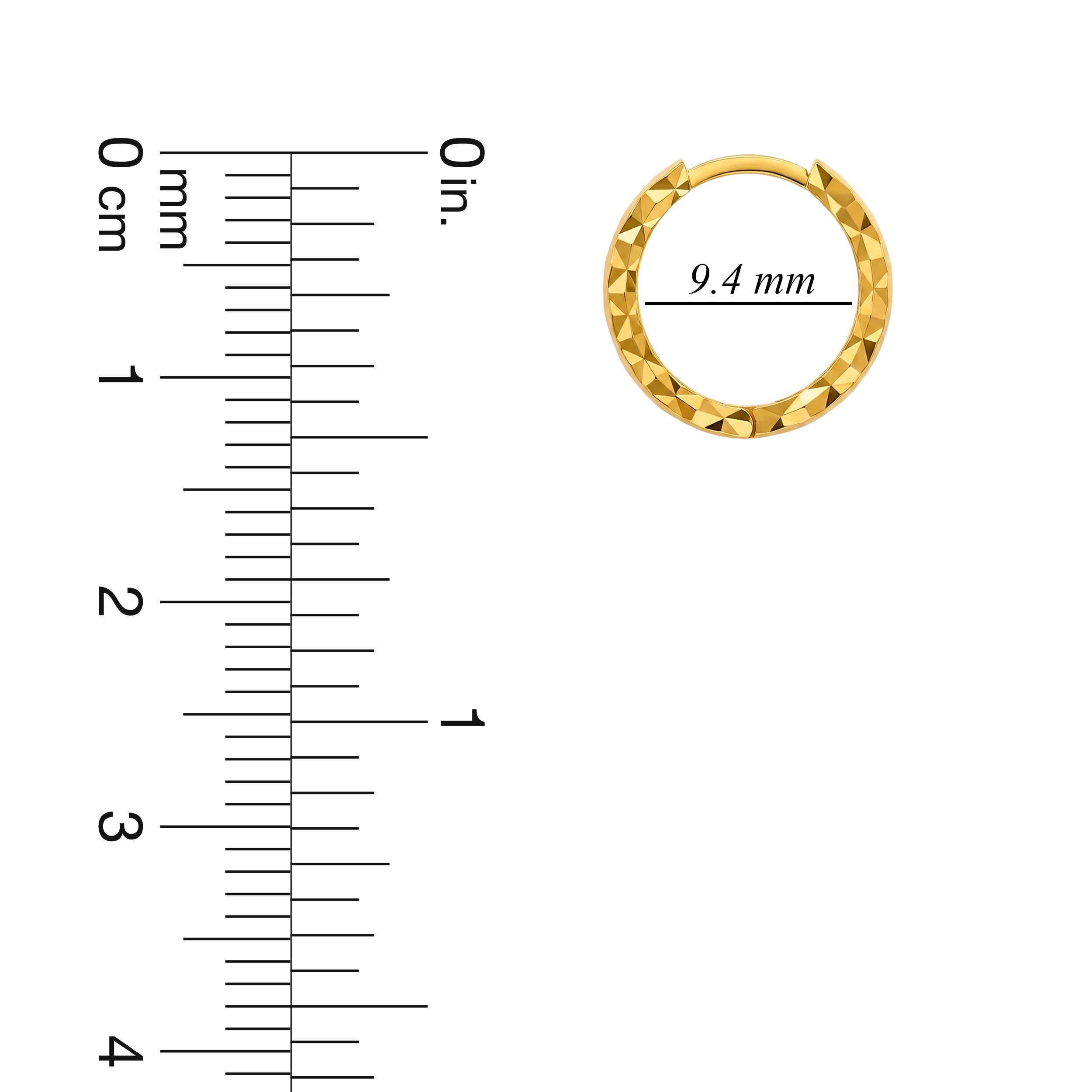 22K Gold Gilded Facet Hoop Earrings