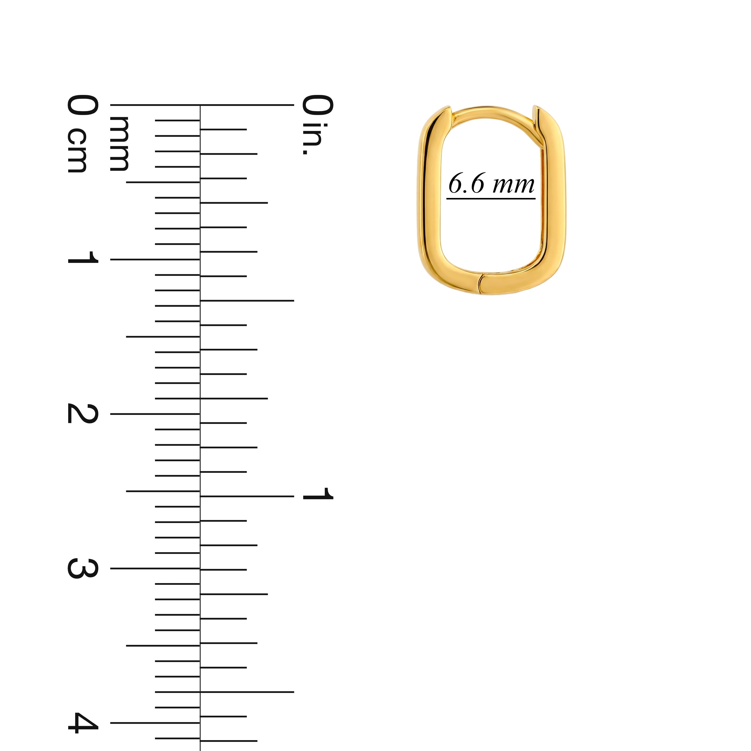 22K Gold Rectangle Cushion Hoop Earrings