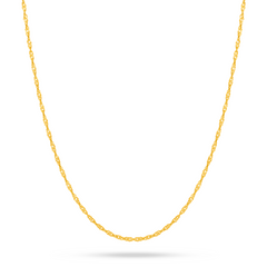 22K Gold Kids Thin Disco Chain - 14.75"