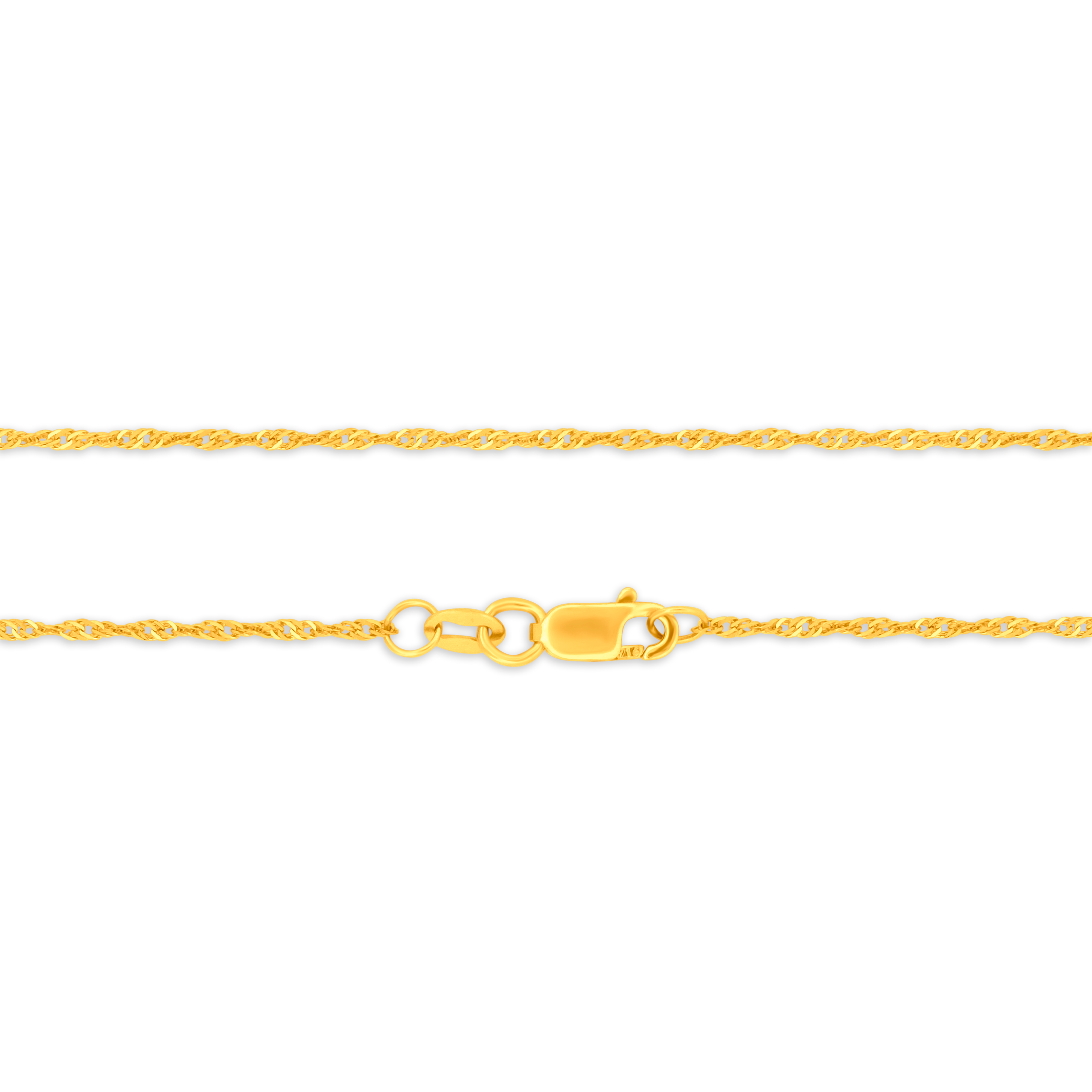 22K Gold Kids Thin Disco Chain - 14.75"