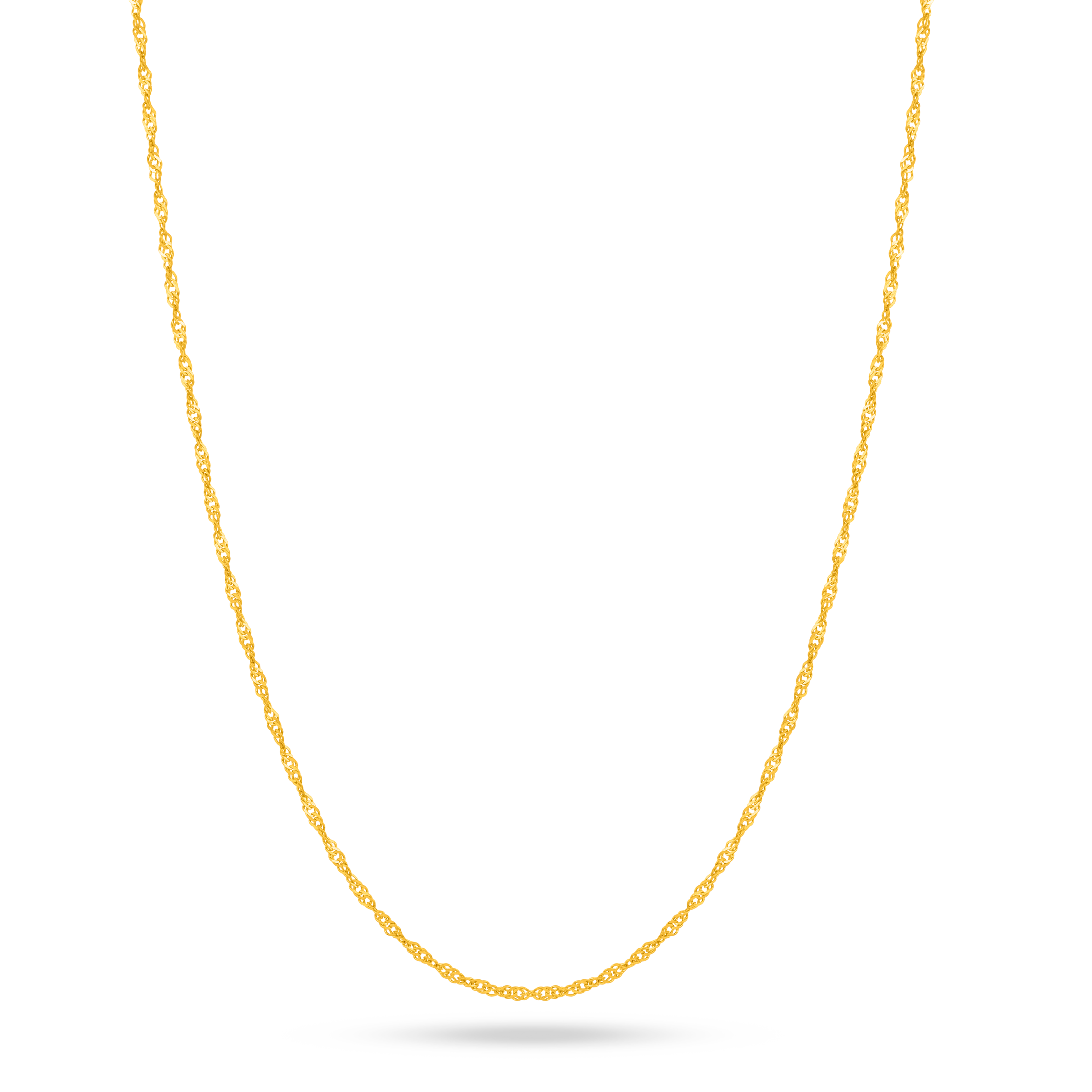 22K Gold Kids Thin Disco Chain - 14.75"