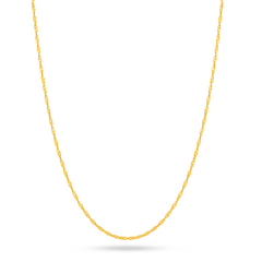 22K Gold Kids Thin Disco Chain - 14.75"