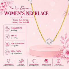 22k Gold Moonlight Clover Charm Necklace