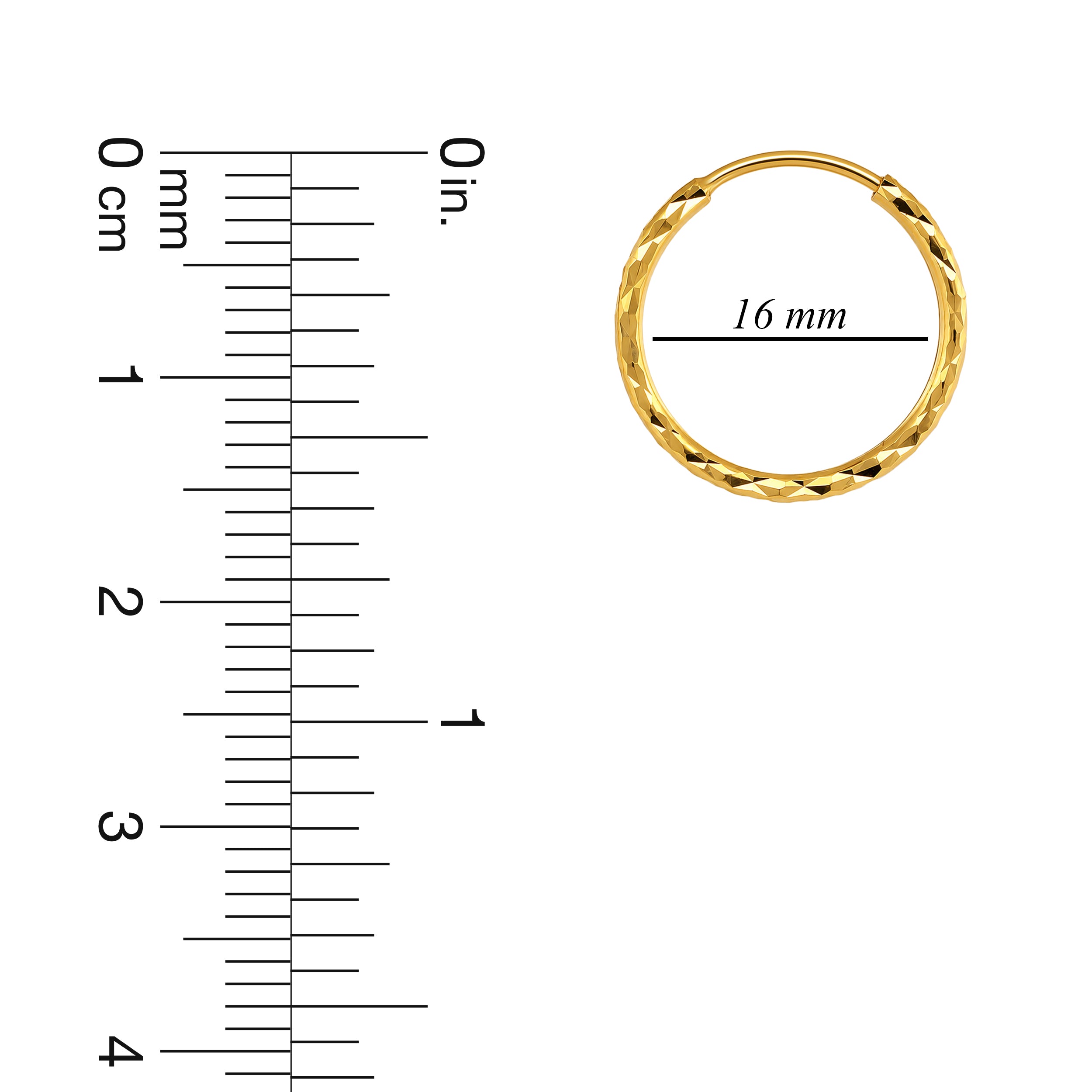 22K Gold Classic Hoop Earrings
