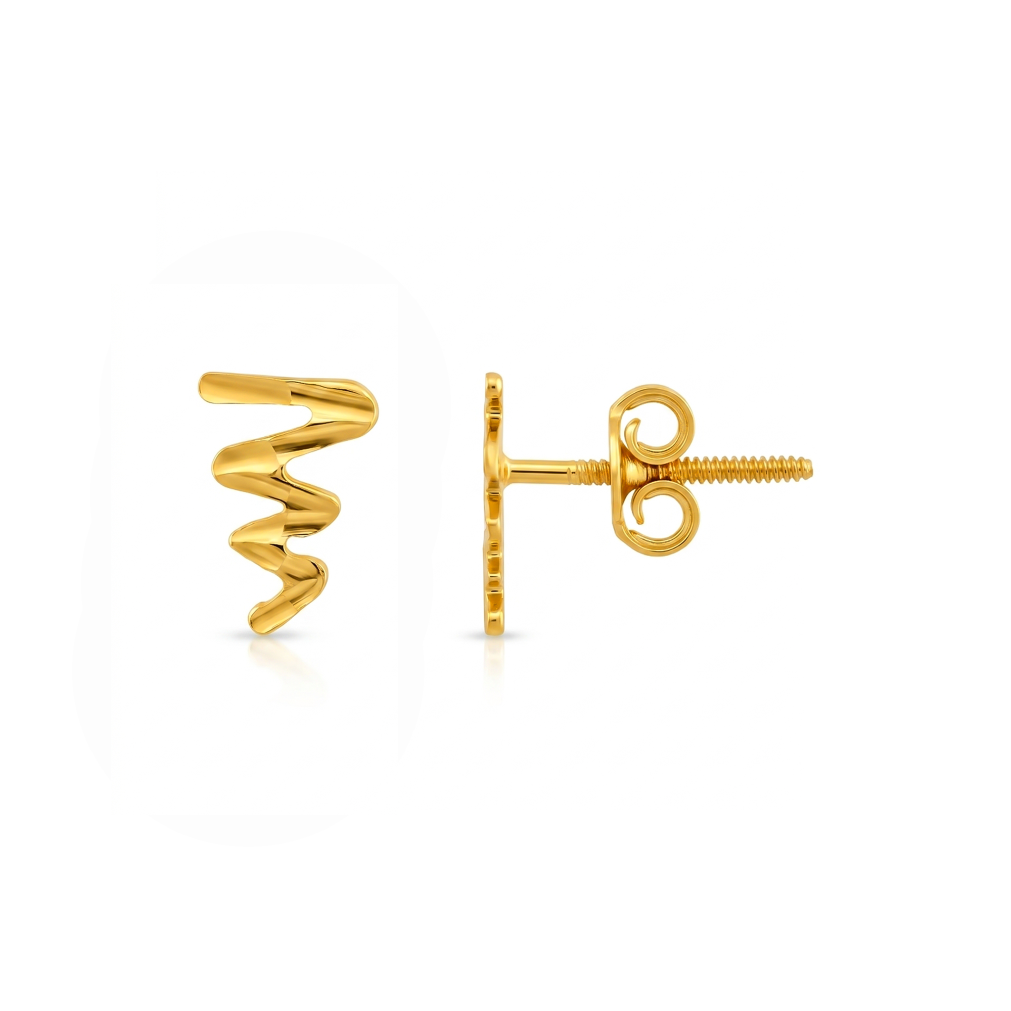 22K Gold Lighting Stud Earrings