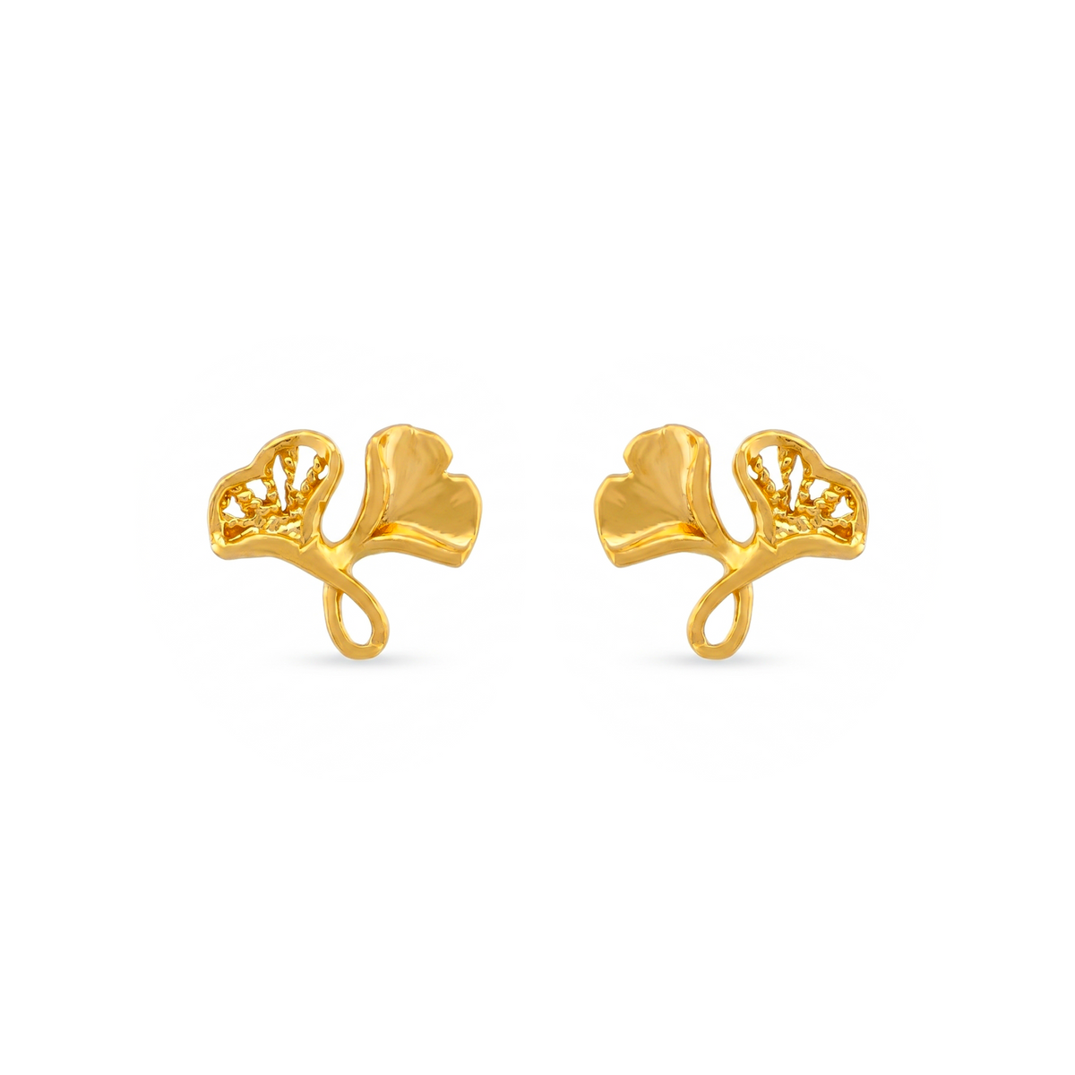 22K Gold Leaf Vine Stud Earrings