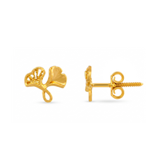 22K Gold Leaf Vine Stud Earrings
