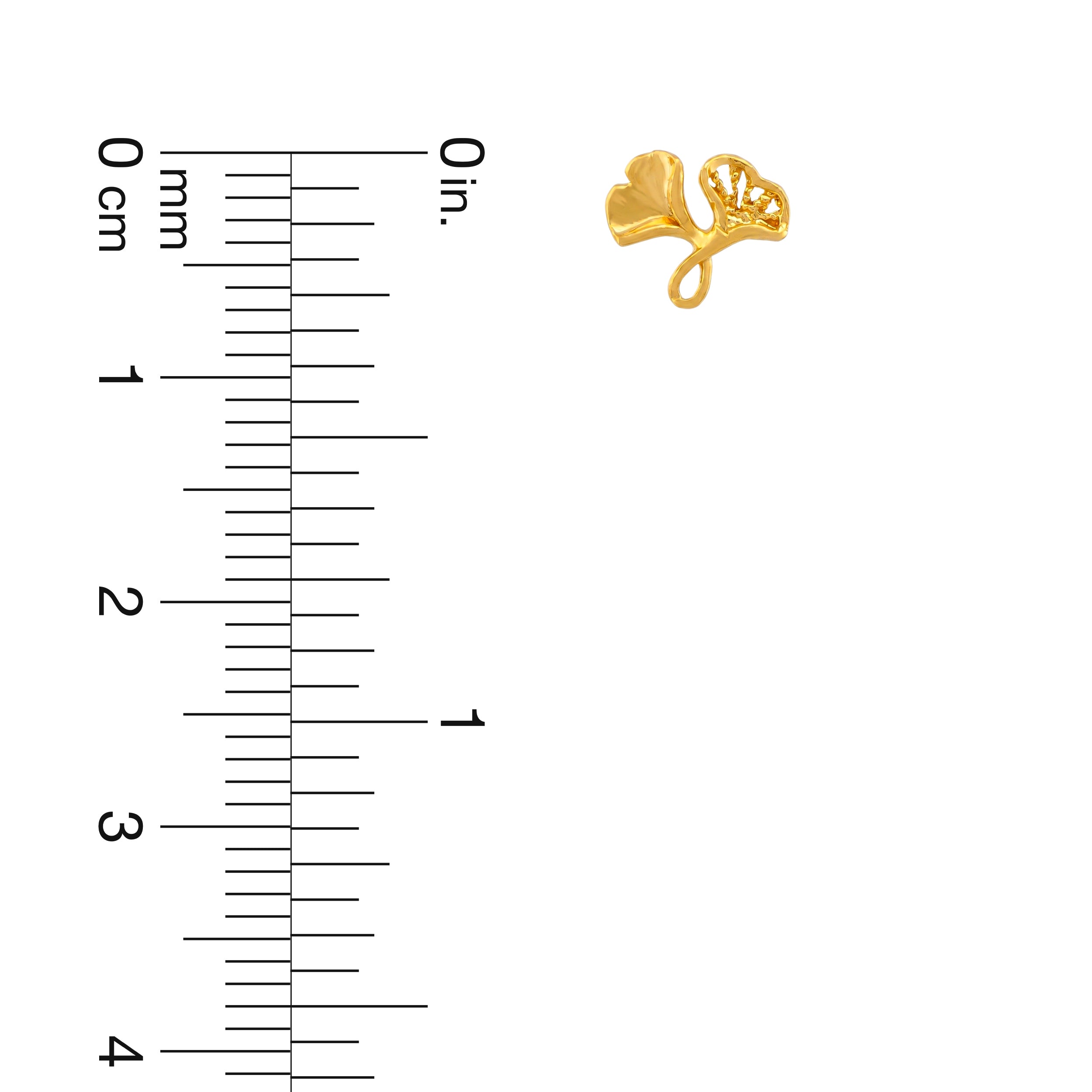 22K Gold Leaf Vine Stud Earrings