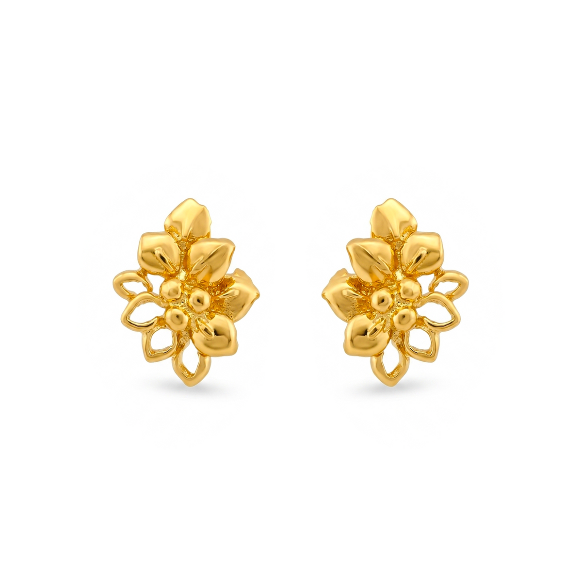 22K Gold Layered Blossom Earrings