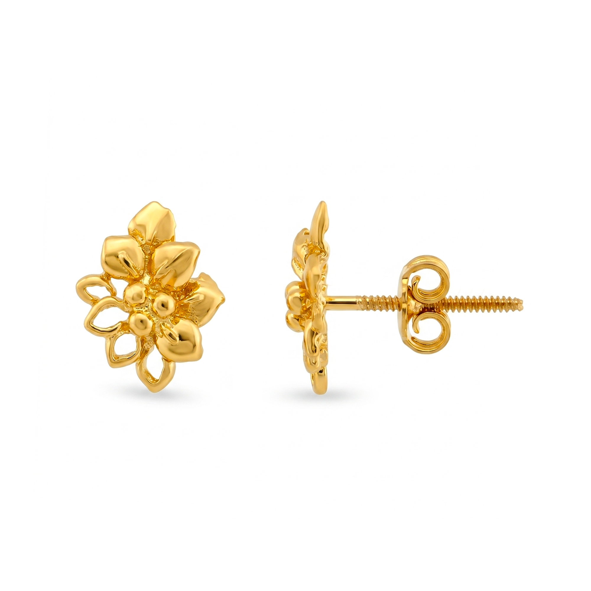 22K Gold Layered Blossom Earrings
