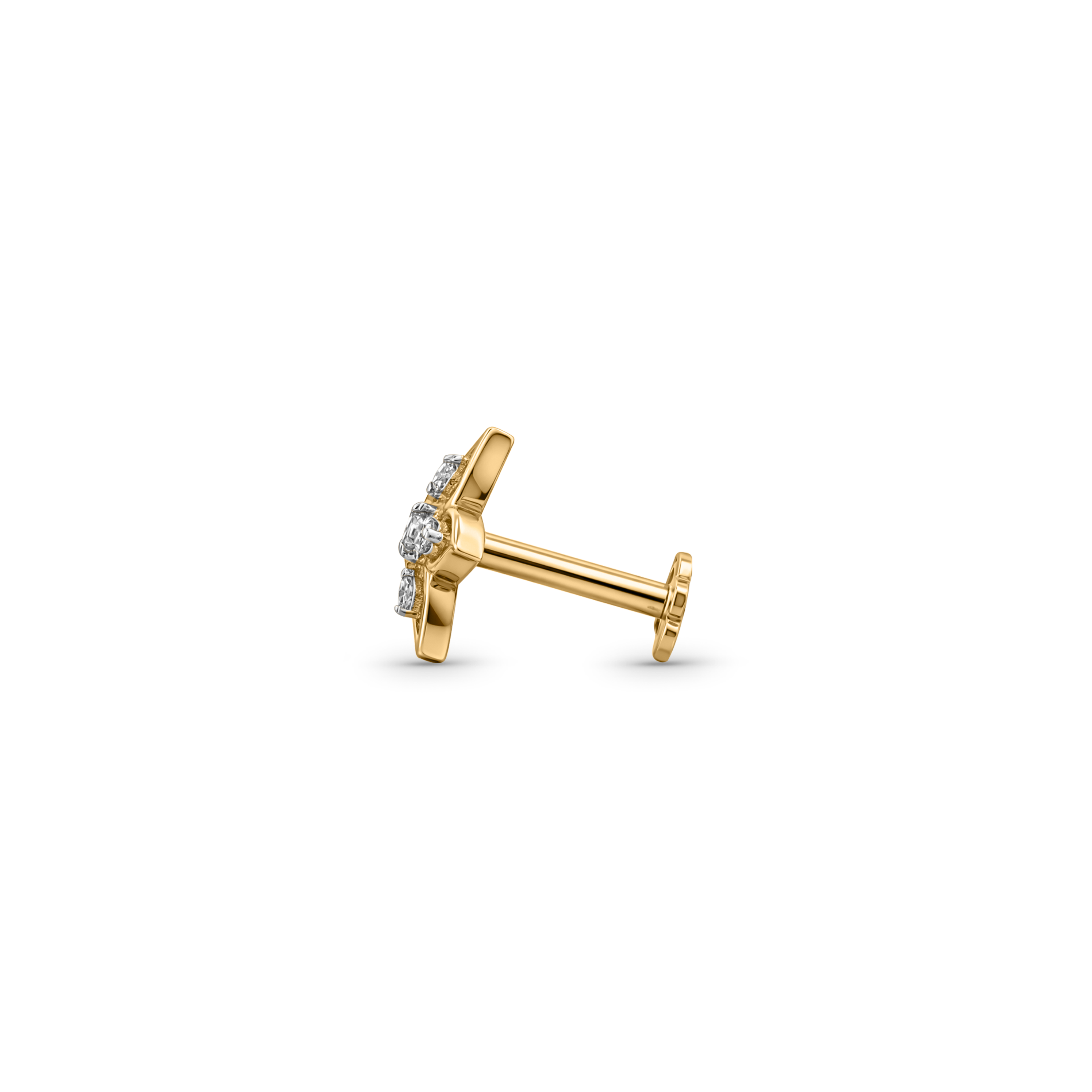 18K Gold Marquise Petal Diamond Nose Pin