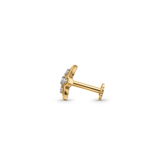 18K Gold Marquise Petal Diamond Nose Pin