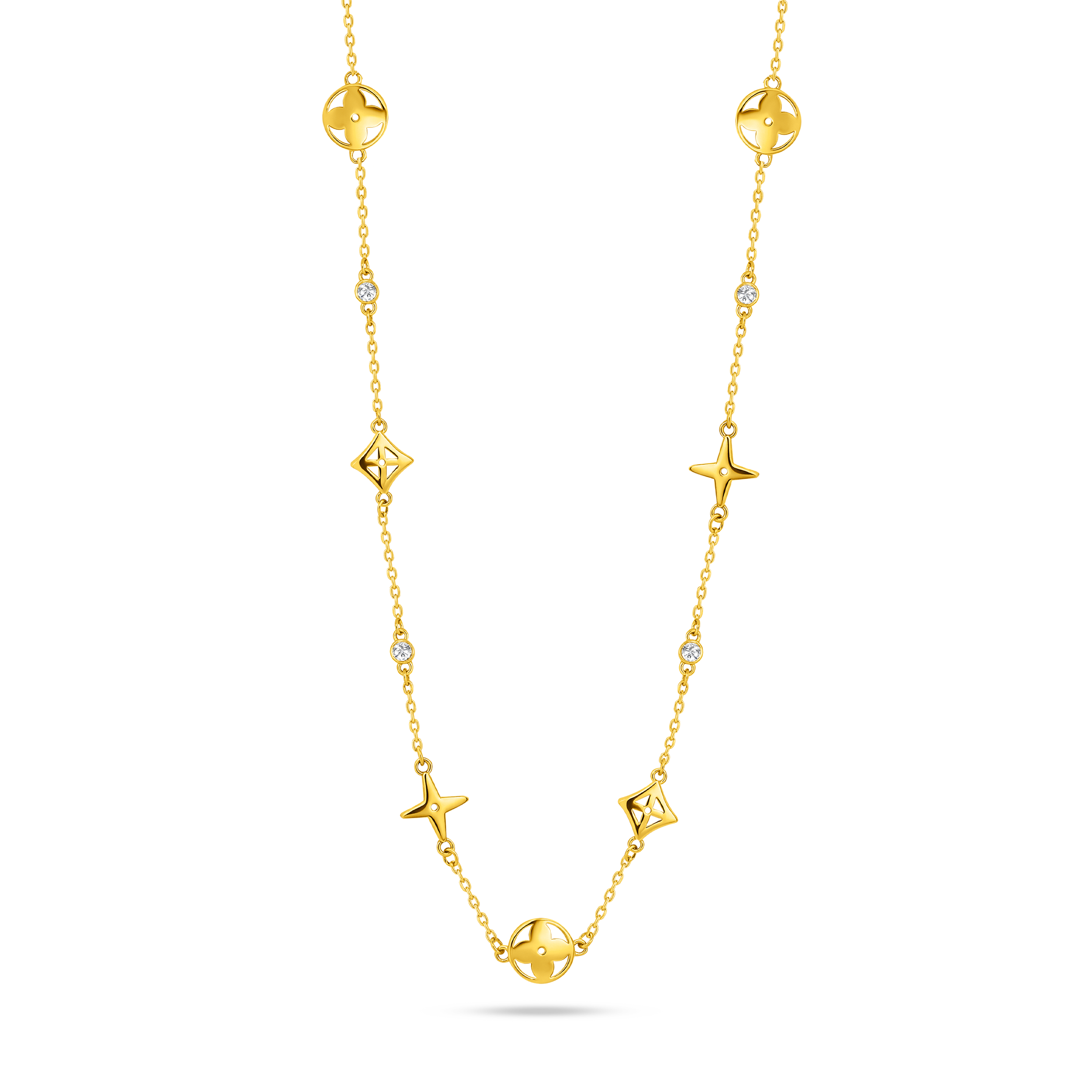 22k Gold Aura Clover Drop Necklace