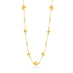 22k Gold Aura Clover Drop Necklace