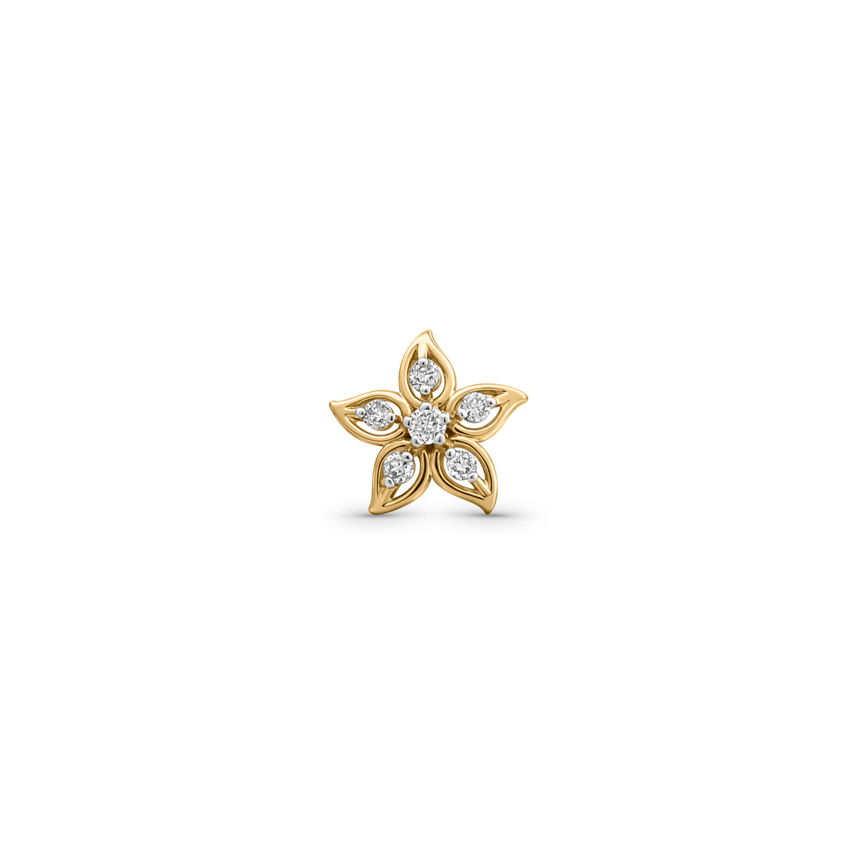 18K Gold Marquise Petal Diamond Nose Pin