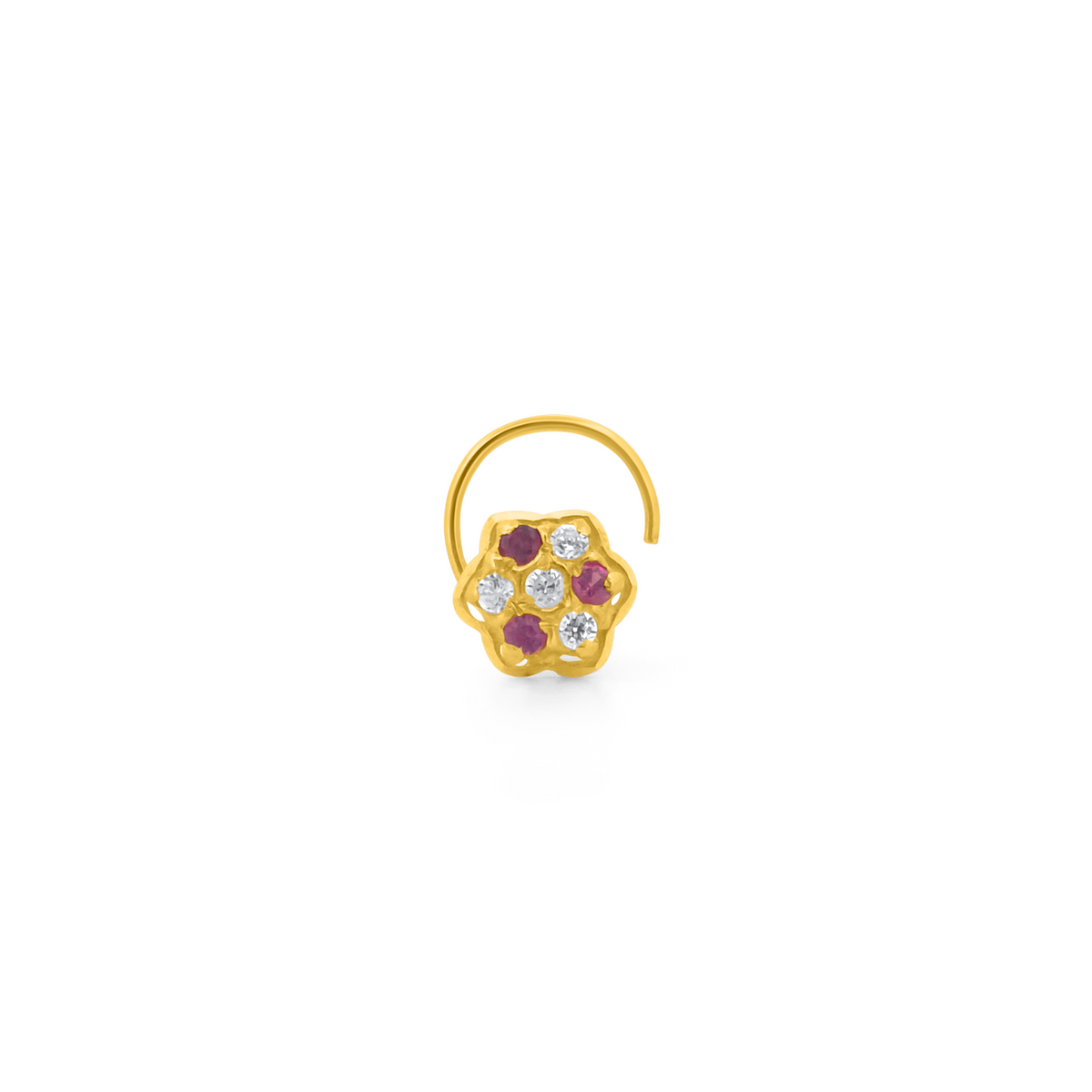 22K Gold Floral Nose Pin