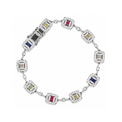 Silver Multicolor Crystal Bracelet