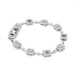 Silver Multicolor Crystal Bracelet