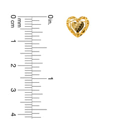 22K Gold Radiant Heart Stud Earrings