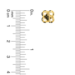 22K Gold Geometric Floral Stud Earrings