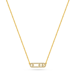 22k Gold Floating Bead Bar Necklace