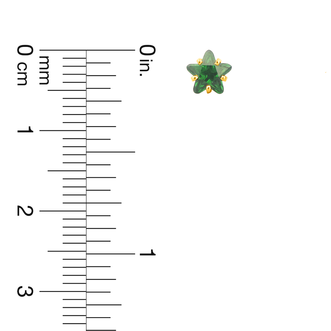 22K Gold Green Starburst Stud Earrings