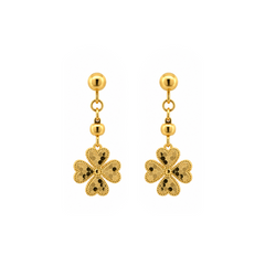 22K Gold Floral Drop Earrings