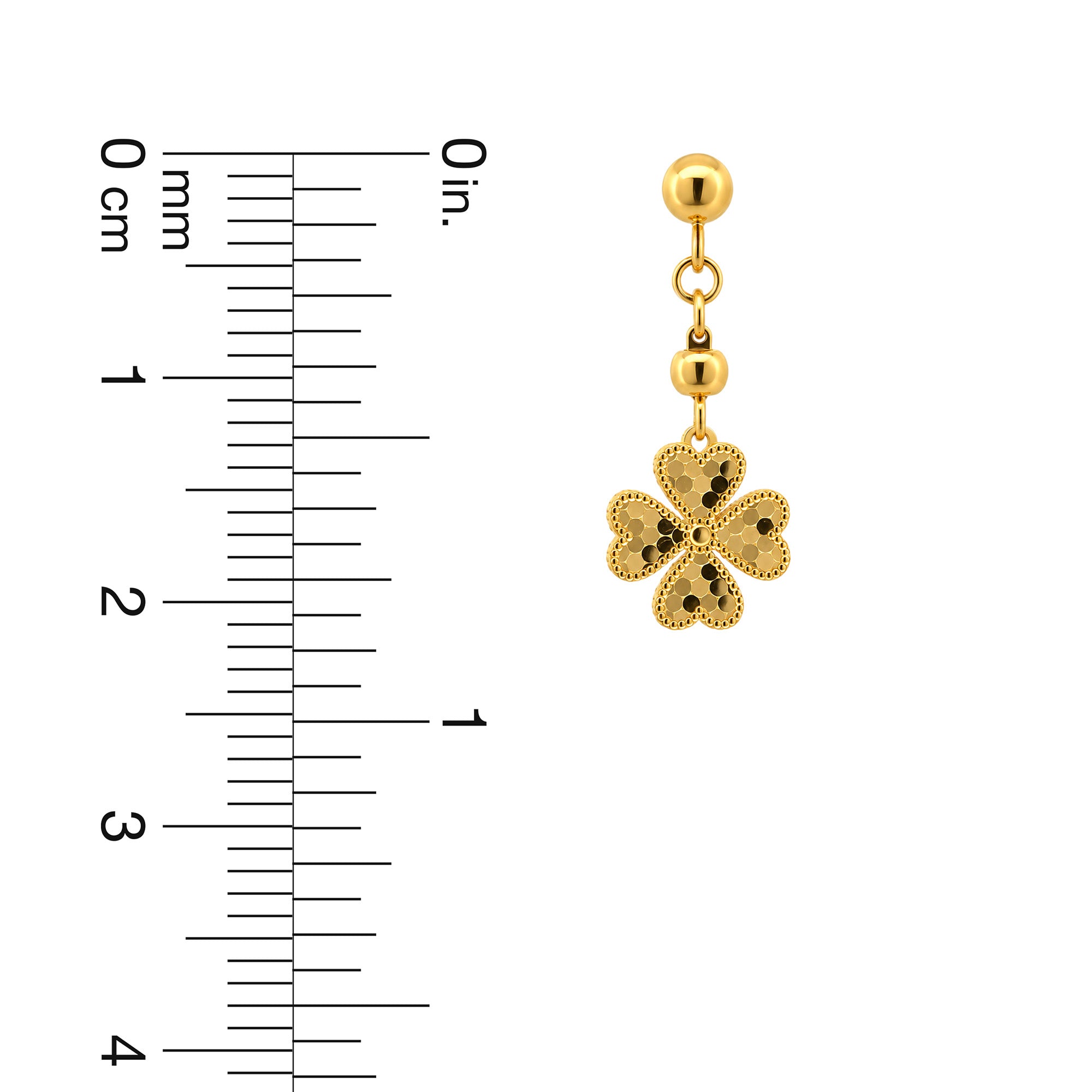 22K Gold Floral Drop Earrings