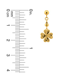 22K Gold Floral Drop Earrings