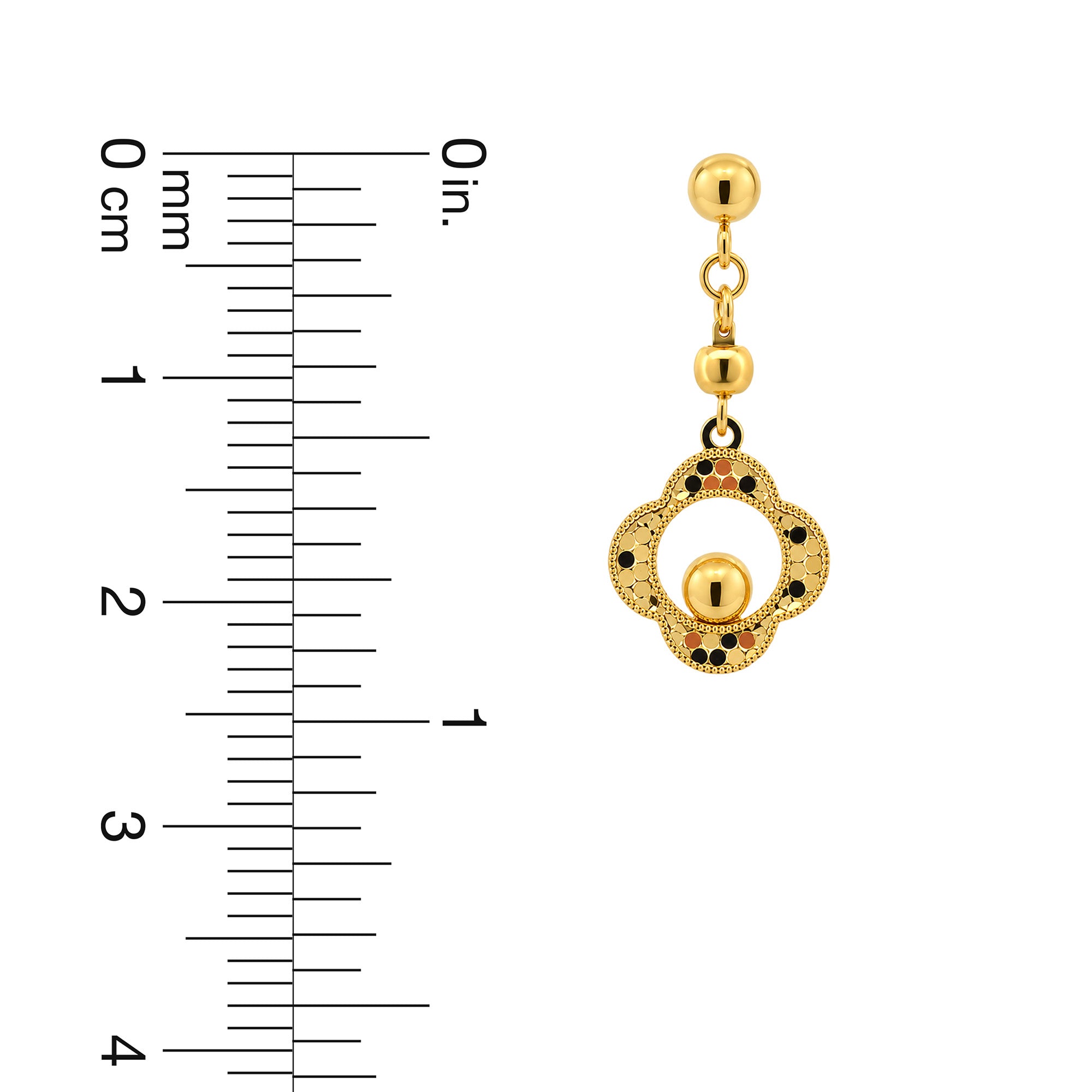 22K Gold Beaded Medallion Drop Earrings