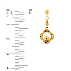 22K Gold Beaded Medallion Drop Earrings