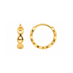 22K Gold Linked Hoop Earrings