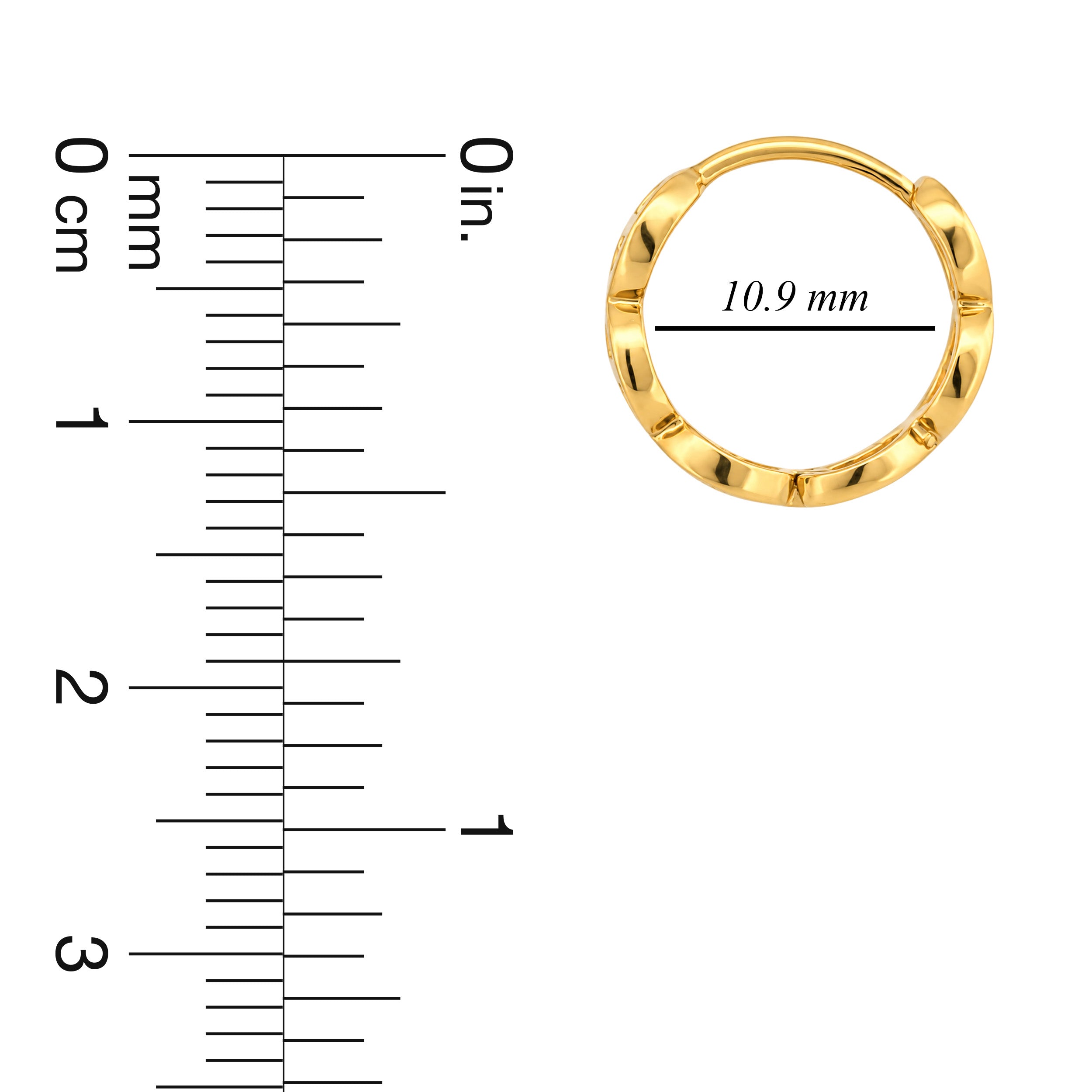 22K Gold Linked Hoop Earrings