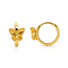 22K Gold Butterfly Hoop Earrings