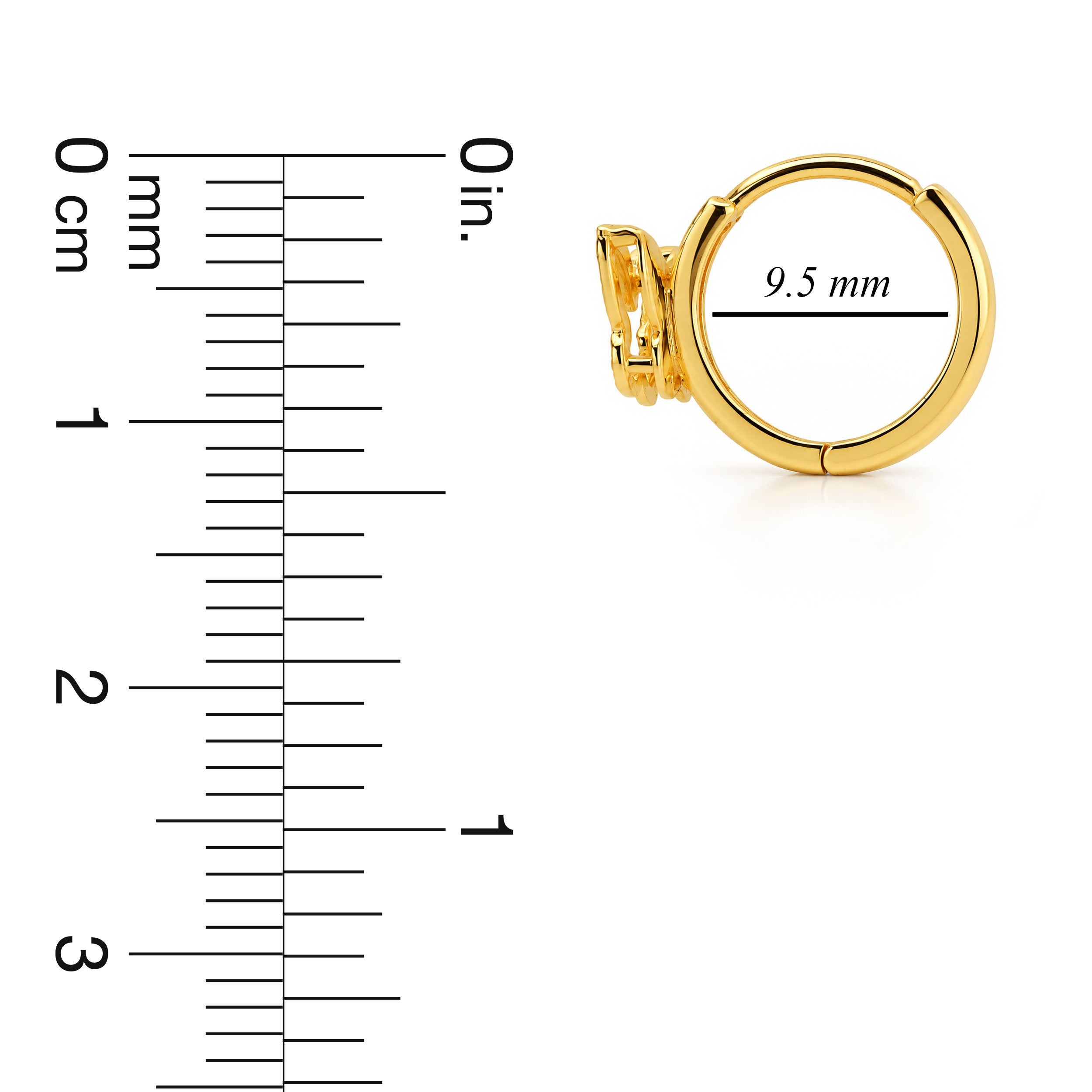 22K Gold Butterfly Hoop Earrings