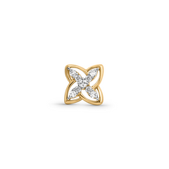 18K Gold Diamond Butterfly Petal Nose Pin