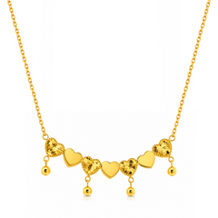 22K Gold Heart Charm Necklace