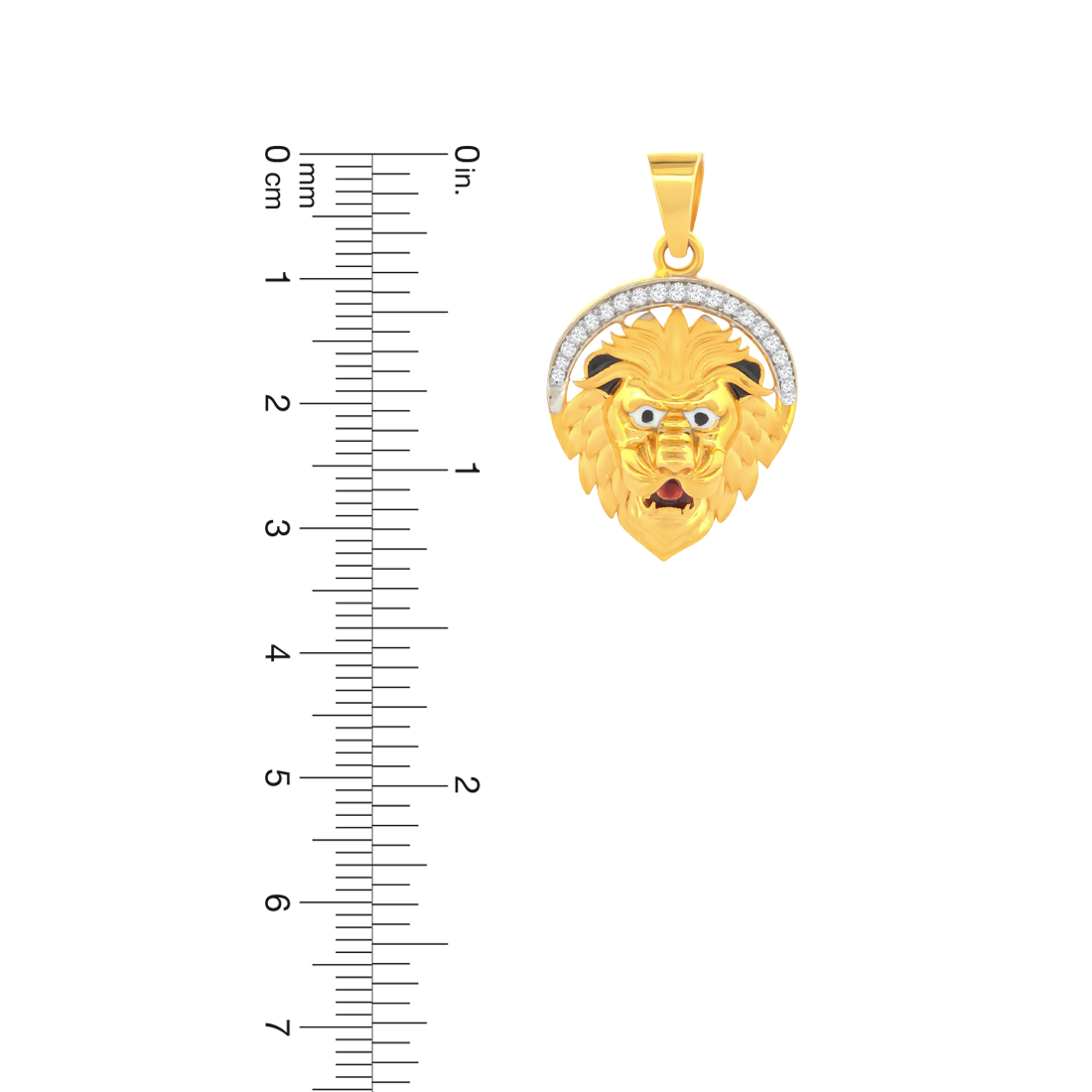 22K Gold Majestic Lion Head Pendant