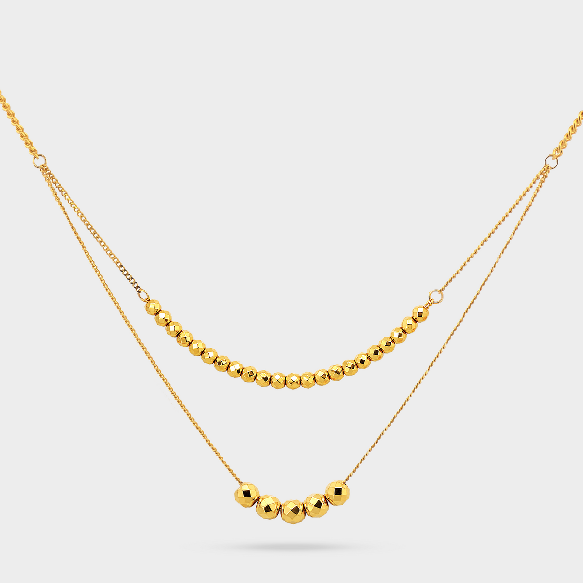 22K Gold Layered Bead Necklace