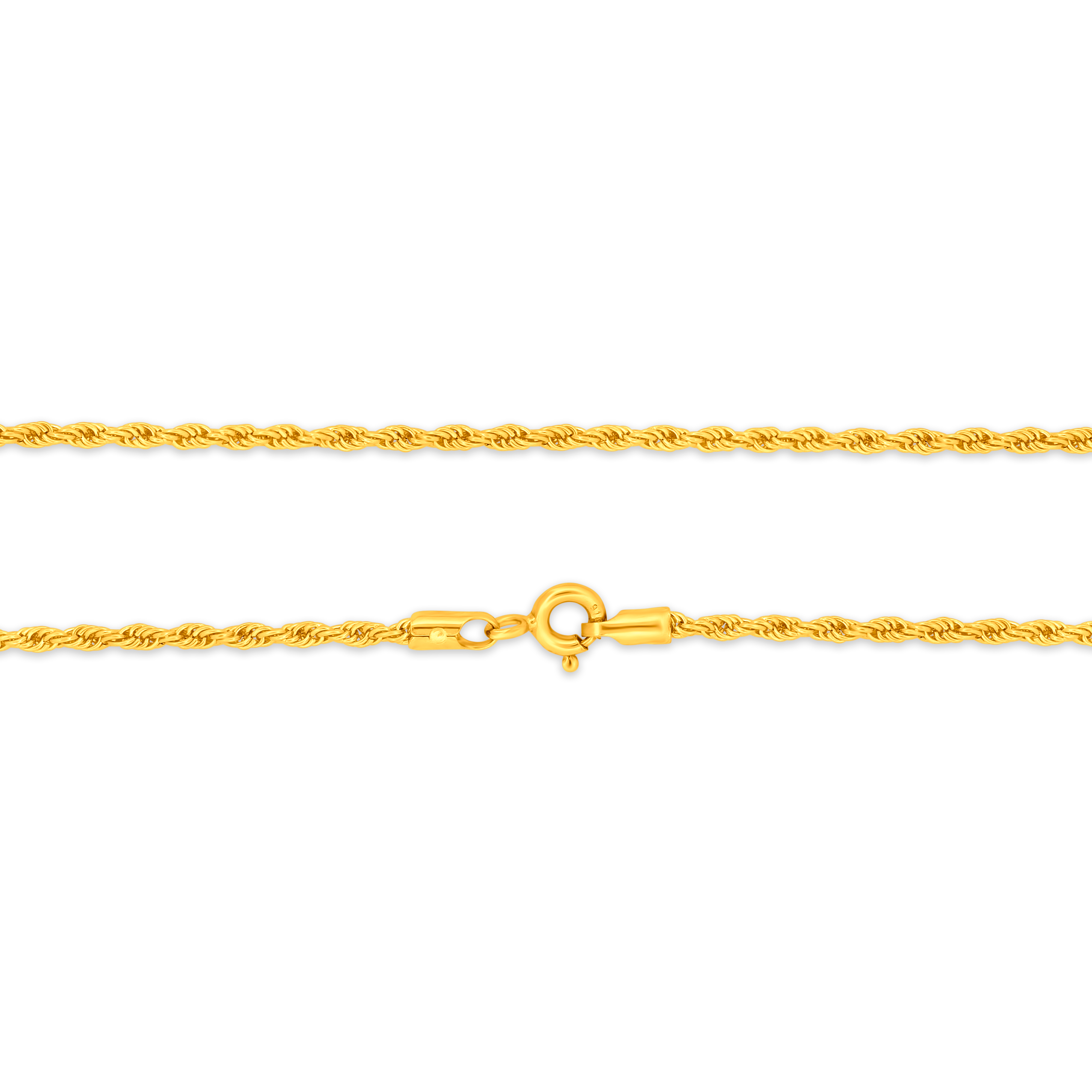 22K Gold Lite Rope Chain - 18"