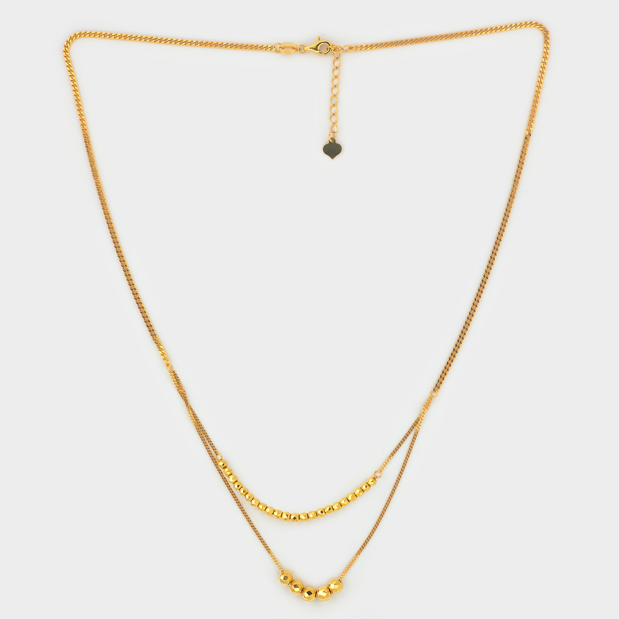 22K Gold Layered Bead Necklace