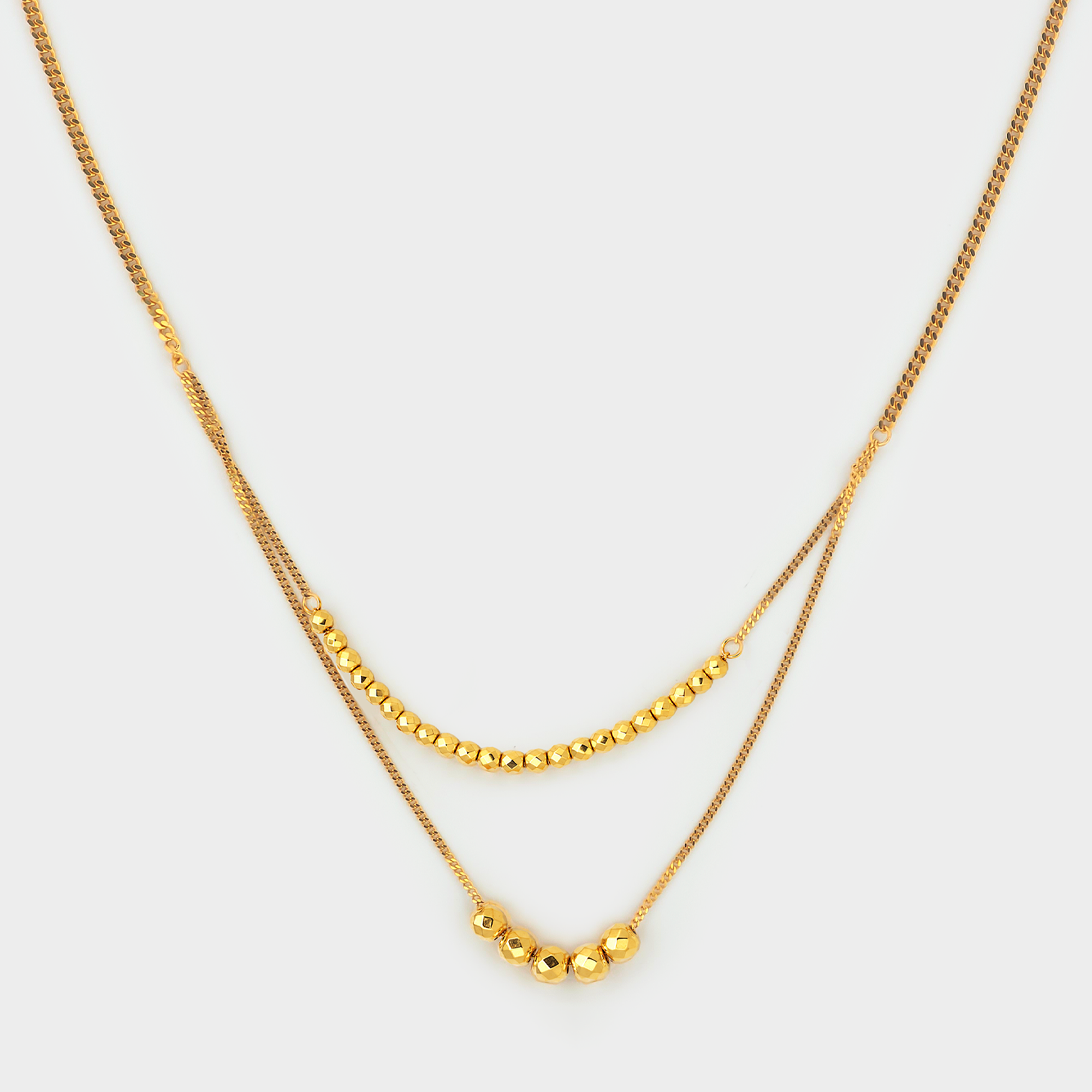 22K Gold Layered Bead Necklace