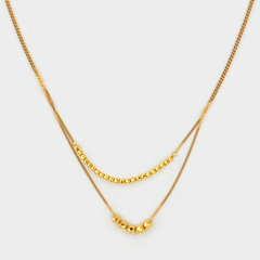 22K Gold Layered Bead Necklace