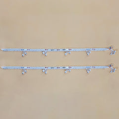 Silver Multi Accent Anklets