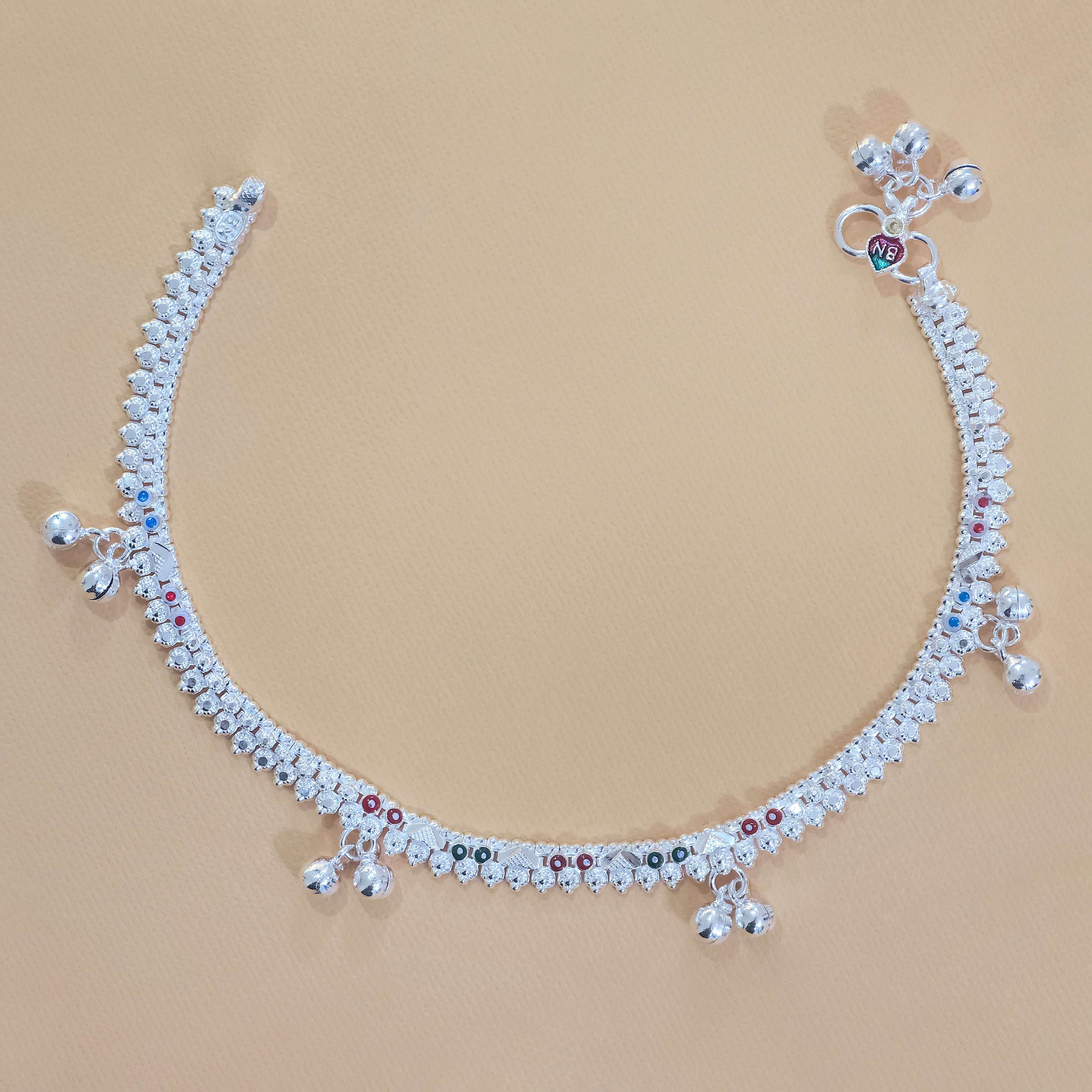 Silver Multi Accent Anklets