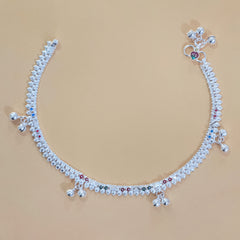 Silver Multi Accent Anklets