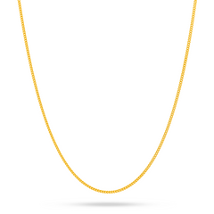 22K Gold Thin Curb Chain - 16"